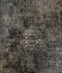 Rizzy Home Panache PN6971 5'3" x 7'6" area rug with faded dark gray Boho floral and geometric distressed design.