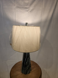 Pacific Coast Bluestone set of 2 table lamps, faux marble base, cream linen drum shade, new in plastic.