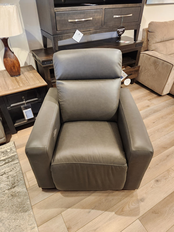 811 Acadia Power Reclining Chair by La-z-boy on display, providing full-body support, surrounded by other showroom furniture.