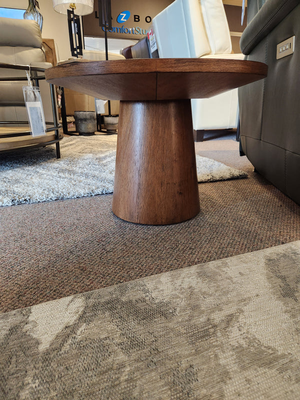 The Donald Choi Rory 22" End Table, featuring black oak veneer and a conical base, suits small space accent tables.