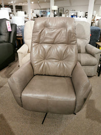 The Vega Power Recliner by Ambiente Chairs features brown Italian leather, tufted backrest, and high-density foam.