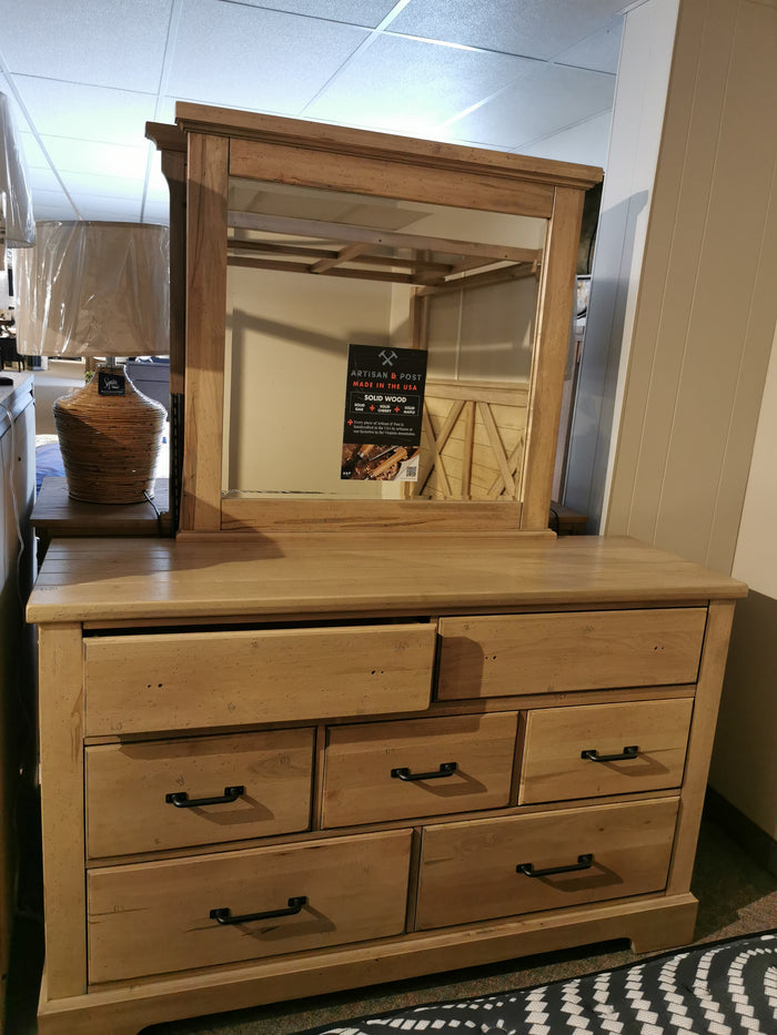 176 Cool Rustic 7 Drawer Dresser by Vaughan Bassett blends style and function with ample storage and a mirror.