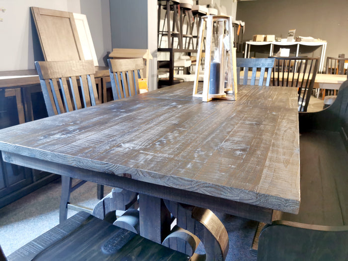 The Magnussen 2491 Bellamy Dining Package features a dark wood table, matching chairs, and is ideal for classic dining rooms.