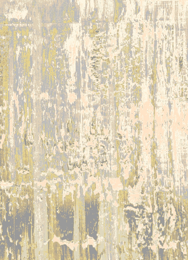 Beige, grey, and yellow brush strokes give character to the STEVENS OMNI RUGS Radiance 58000 5'X8' Area Rug.
