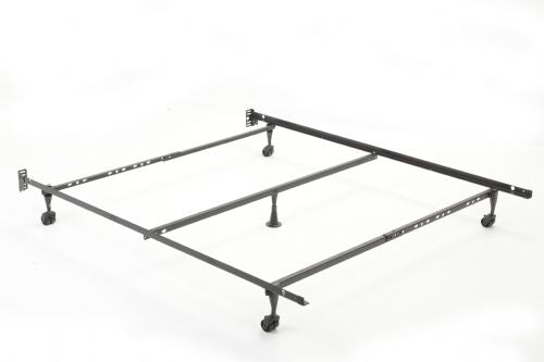 The Fashion 426288 6 Leg Adjustable Roller Frame features an adaptable width and four corner supports, making it perfect for easily holding a box spring and mattress.