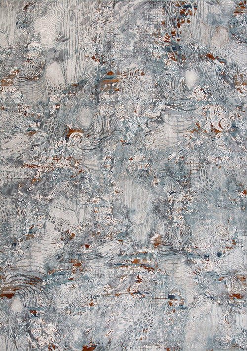 STEVENS OMNI RUGS' Opulence 144M Rug: Abstract gray, white, rust swirls evoke luxury and depth in a 5'x8' format.