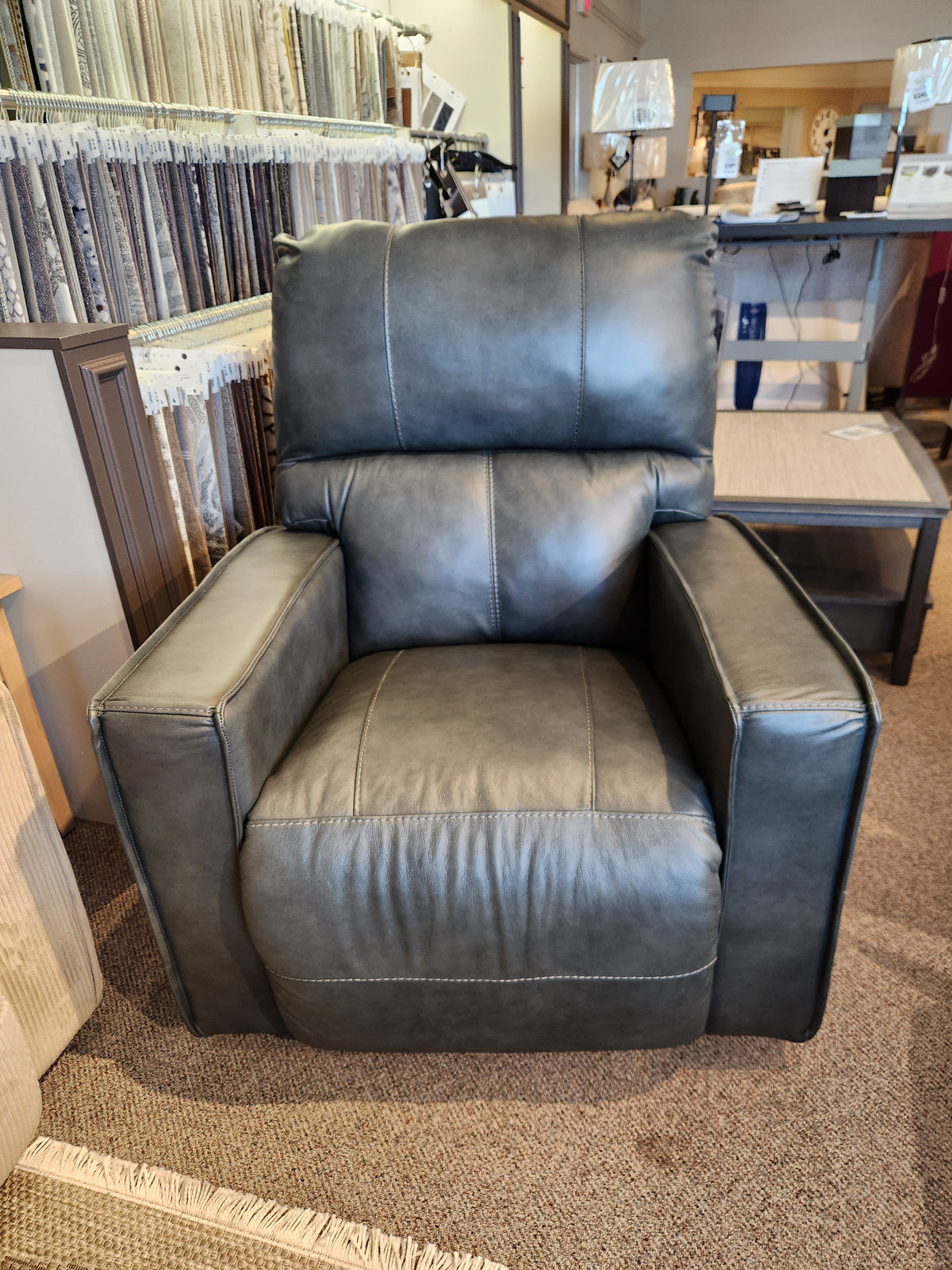 Dark grey rocker recliner