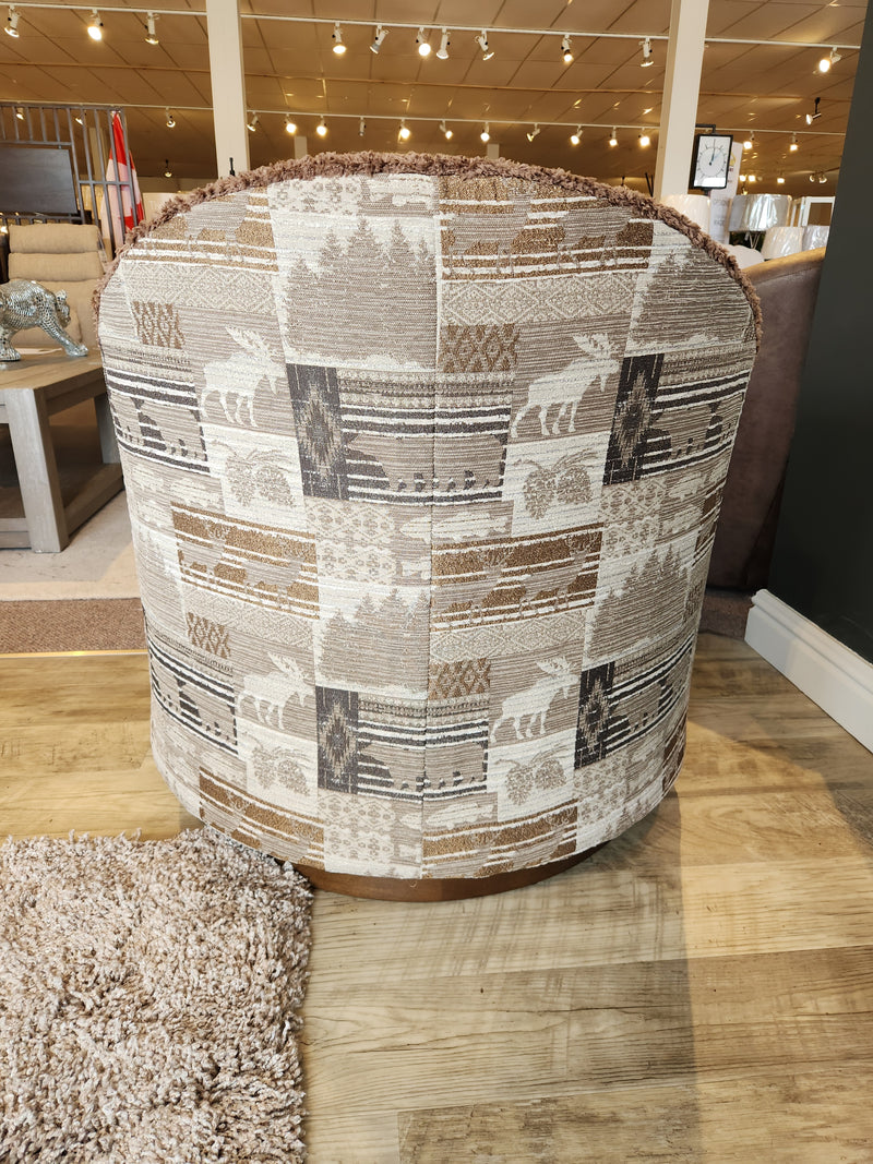 Best Field & Stream April FS2 Swivel Chair features moose and tree patterns, ideal for modern lodge-style décor.