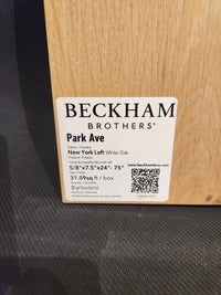 Label: Beckham Brothers New York Loft White Oak-Hardwood, 31.09 sq ft/box, Oct 2022.