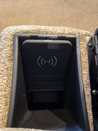 A wireless phone charging pad with Twilight Tilt Technology is built into the Venice PL447 Power Lift Chair by Golden.