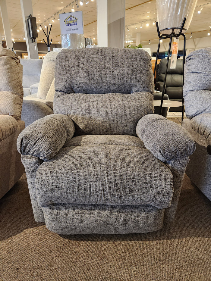 Best 7MP84 Ellisport Power Space Saver Recliner in gray upholstery shown in a showroom with other chairs.