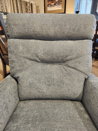 The Palliser 43003 Denali Swivel Power Glider features gray upholstery, padded back and arms—ideal for any living room.