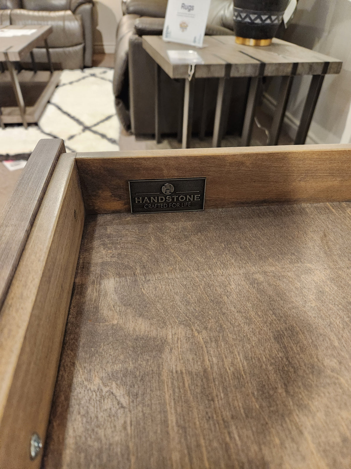Close-up of a Handstone EL2448 Electra Writing Desk; ideal for a stylish and modern home workspace.