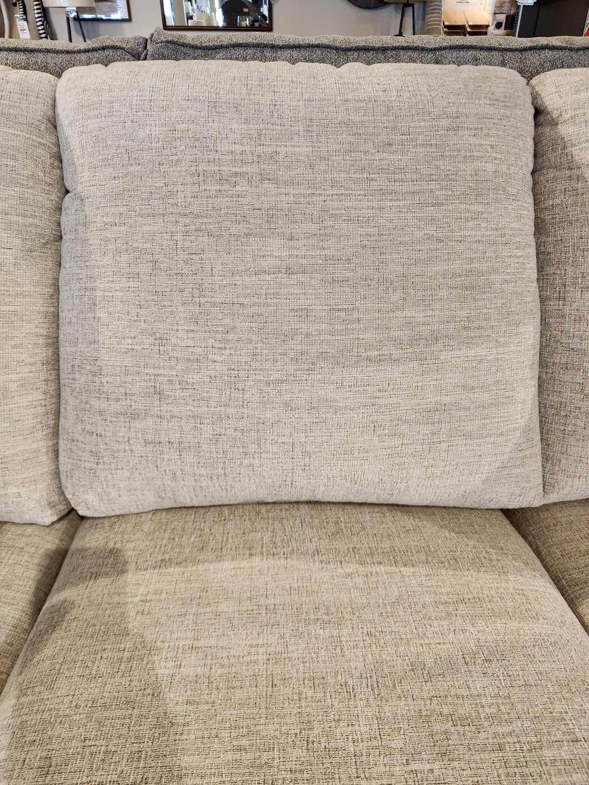 Close-up of Superstyle 9540 Stationary Sofa’s cushioned back with textured upholstery for modern living rooms.