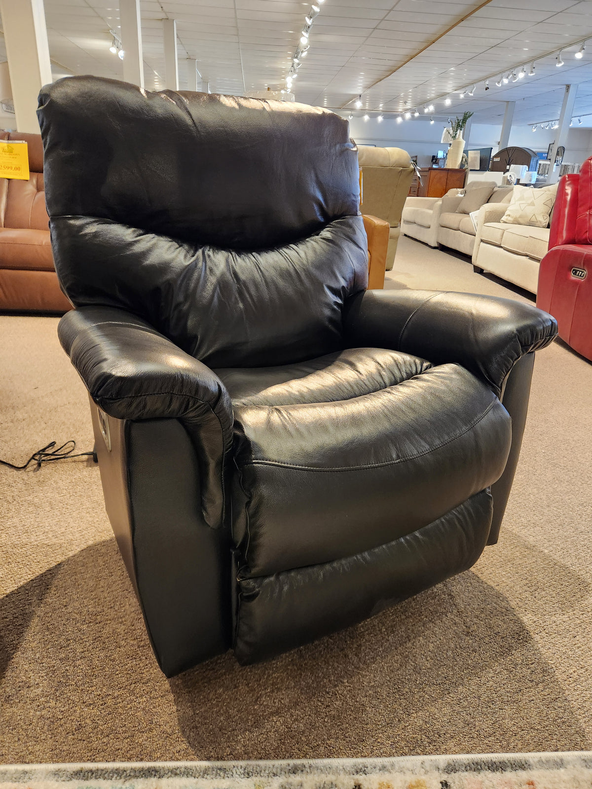 521 James Power Leather Rocker Recliner