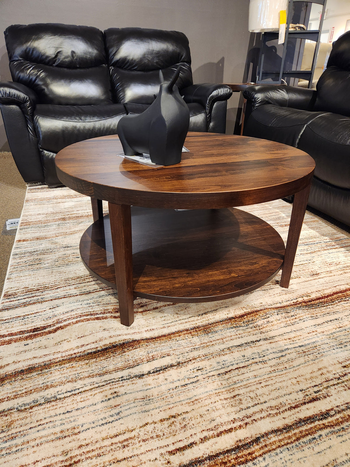 Stockholm Round Coffee Table with Shelf