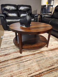 Stockholm Round Coffee Table with Shelf