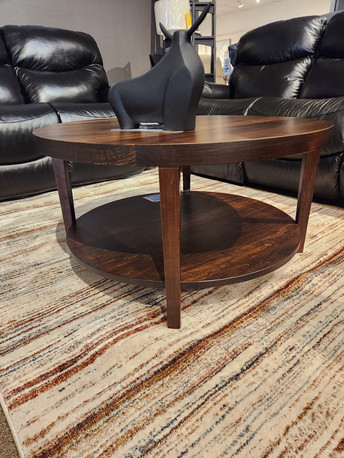 Stockholm Round Coffee Table with Shelf