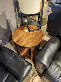 Stockholm Round End Table with Shelf