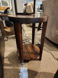 Stockholm Round Chairside End Table with Shelf