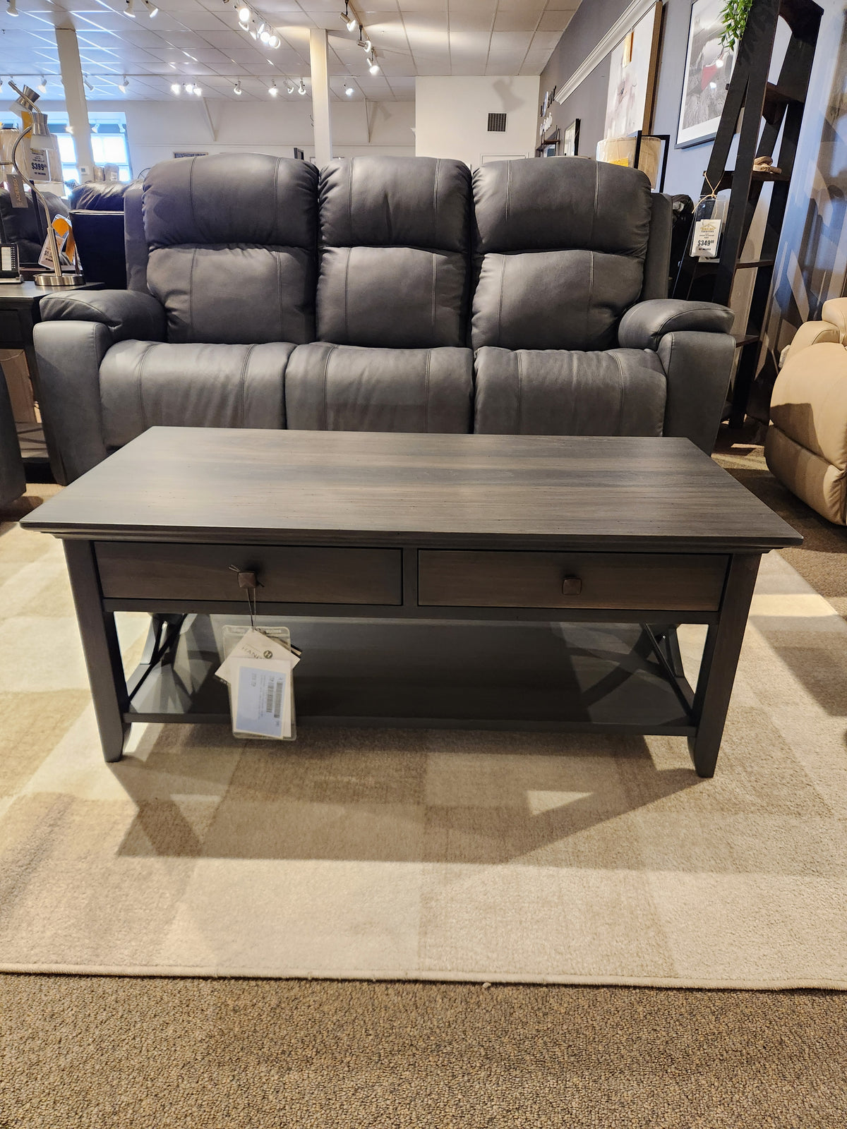 FL2346 Florence Coffee Table With 2 Drawers and Shelf