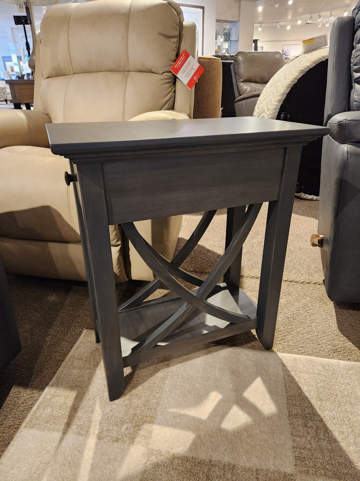 FL23 Florence Chairside End Table With Drawer and Shelf