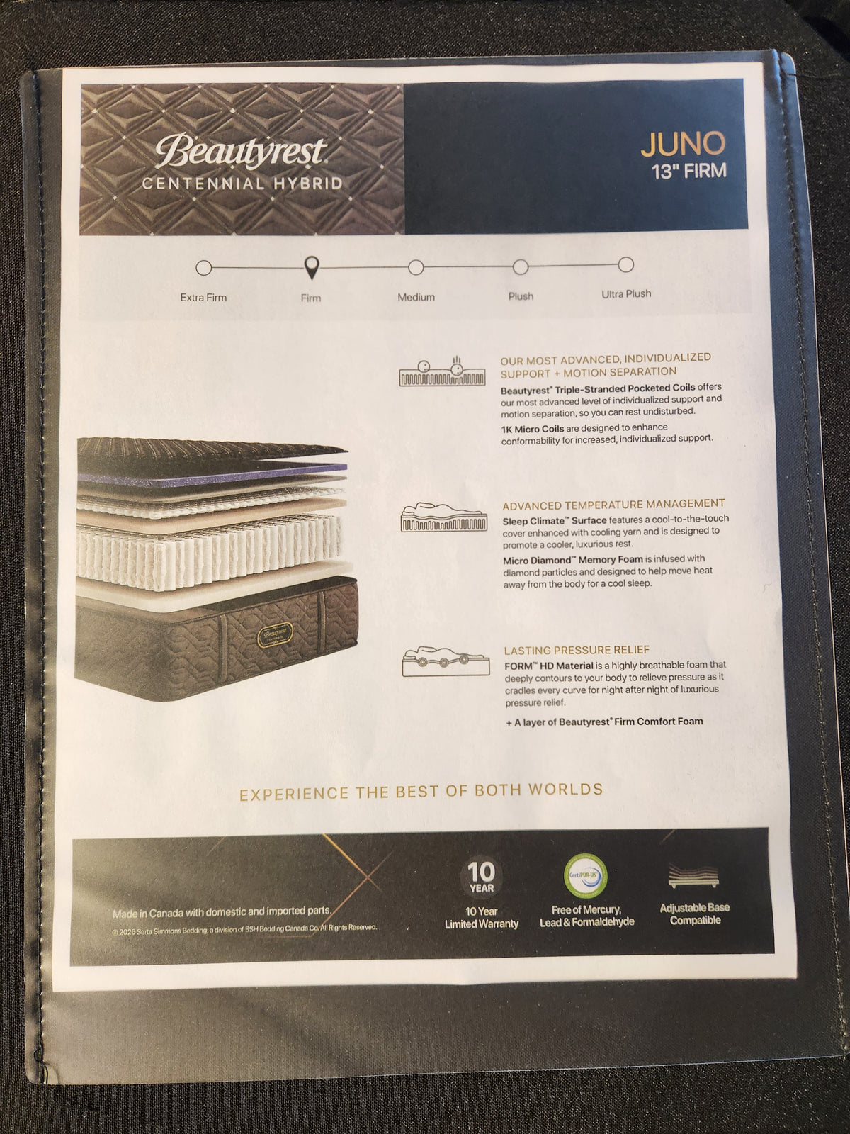 Beauty-rest Juno Hybrid Firm Mattress