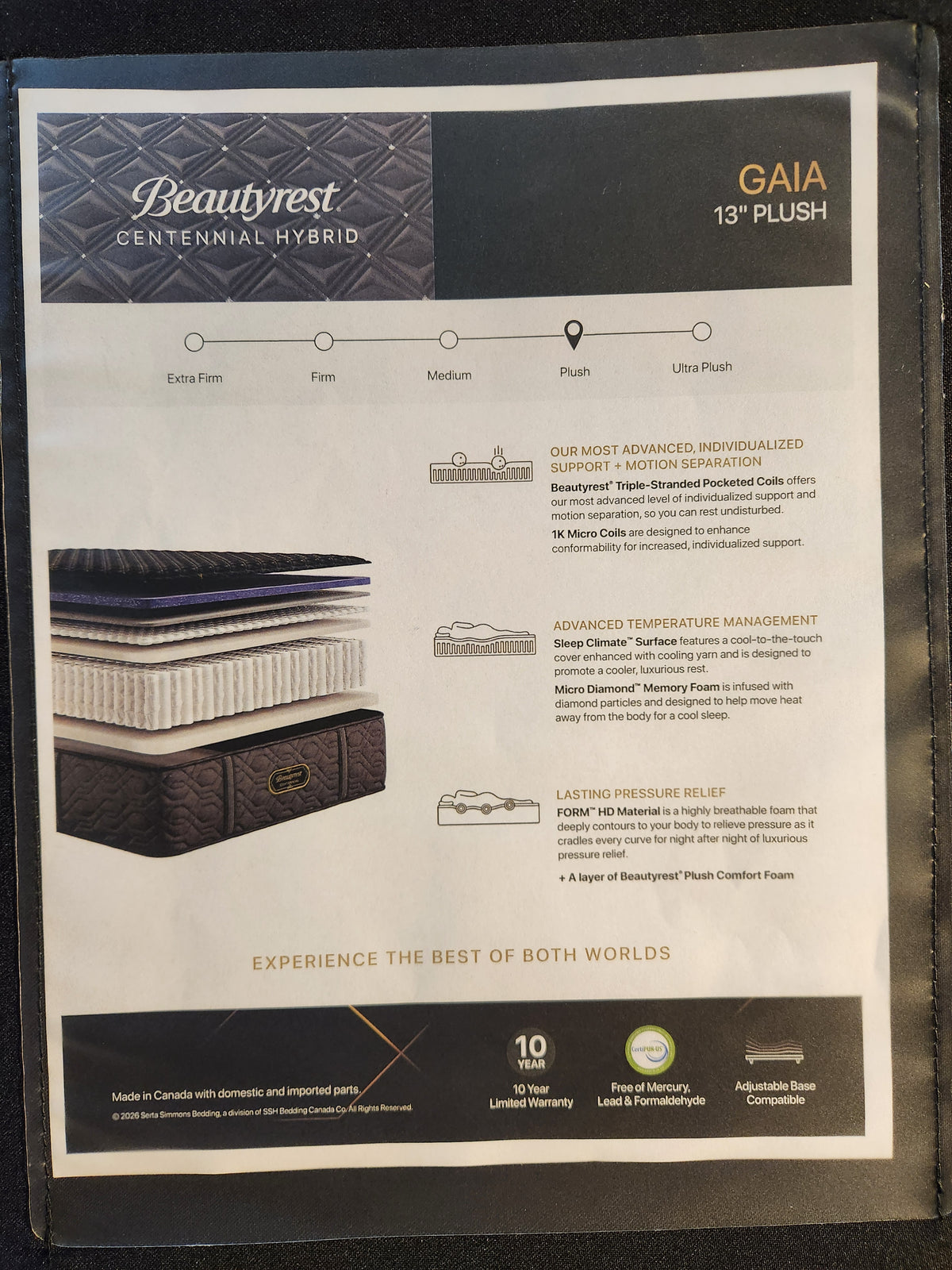 Beauty-rest Gaia Hybrid Plush Mattress