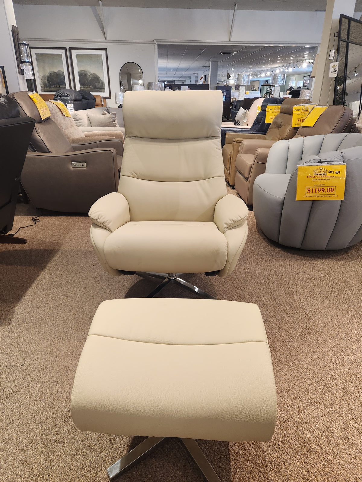 Bella Swivel Recliner with Ottoman
