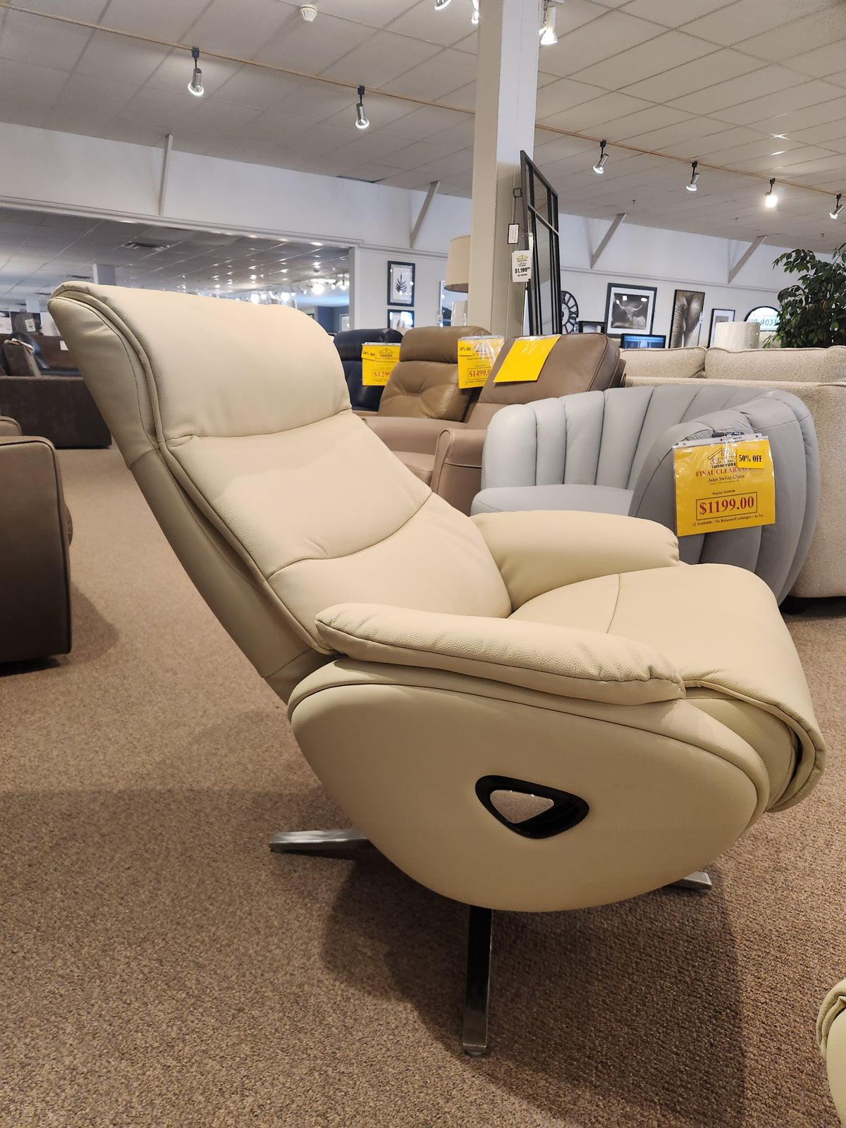 Bella Swivel Recliner with Ottoman