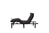 Fashion Tranquility Adjustable Base with wireless remote, raises head and legs; sleek black adjustable bed frame.