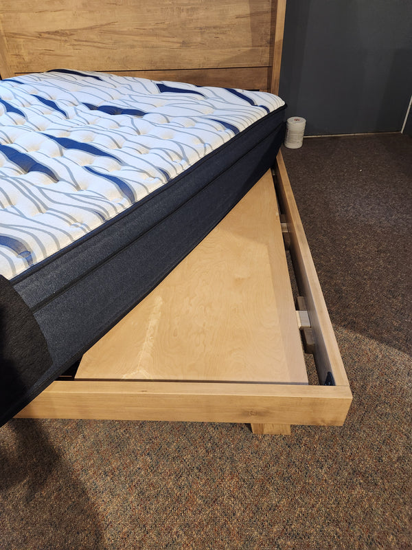 The Handstone JA-QW Jasper Queen Platform Bed features a lift-up mattress and Rocky Mountains-inspired storage.