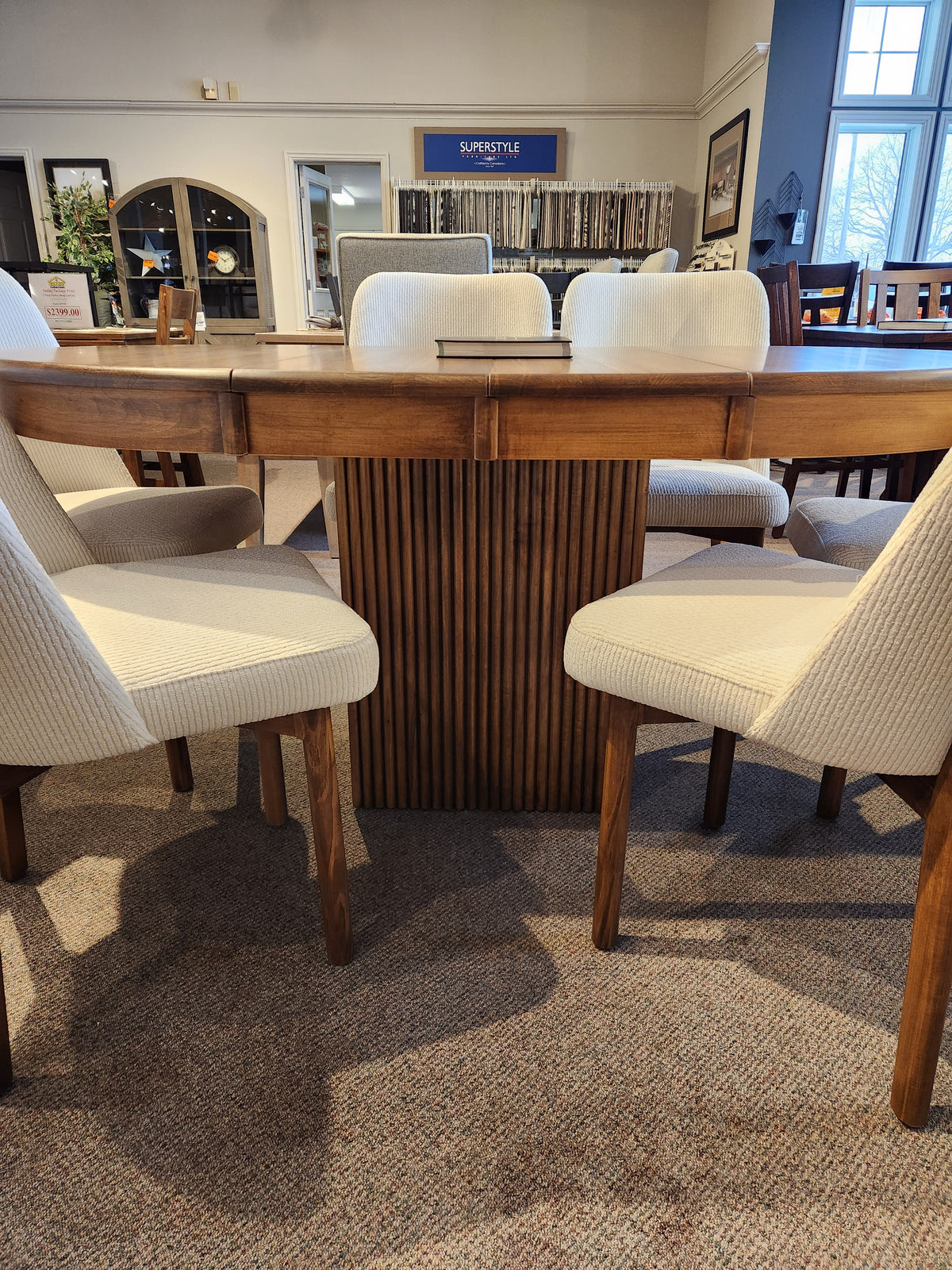 Lotus Pedestal Round Dining Table