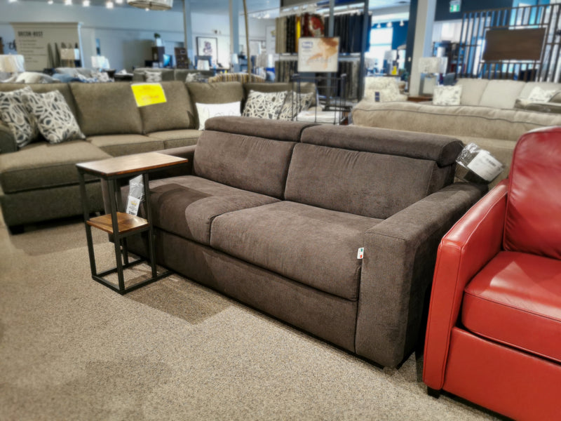 The Primo Aurelis Double Sofa Bed is showcased with a brown loveseat, side table, and modern multifunctional sofas.