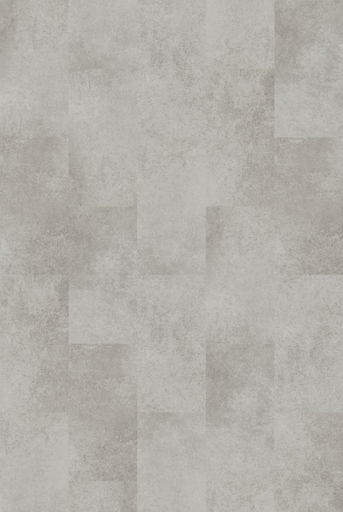Coastline Capri (LVT) by Melmart Canada: gray textured luxury vinyl tile, mottled look, easy staggered loose lay install.