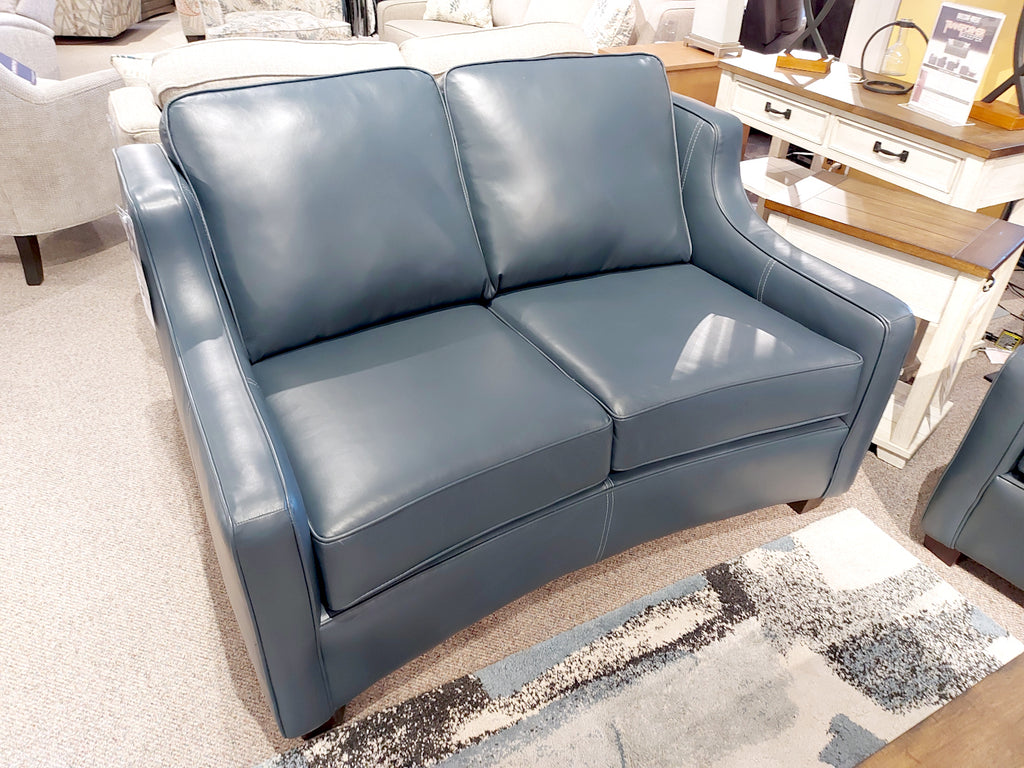 L9670 Curved Leather Loveseat Conway Furniture