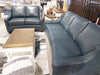 L9670 Curved Leather Loveseat