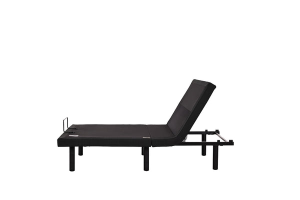The Fashion Tranquility Adjustable Base in black is shown in profile with a raised head section against a white background.