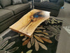 Spalted Maple Live-edge Blue Epoxy 'Pond' Table 48" Long