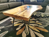 Spalted Maple Live-edge Blue Epoxy 'Pond' Table 48" Long