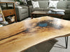 Spalted Maple Live-edge Blue Epoxy 'Pond' Table 48" Long