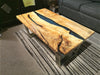Spalted Maple Rectangular Table with Blue Epoxy 'River"24" x 42"