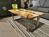 Spalted Maple Rectangular Table with Blue Epoxy 'River"24" x 42"