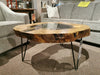 32.5" Round Spalted Maple Glass 'Pond' Table