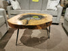 32.5" Round Spalted Maple Glass 'Pond' Table
