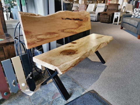 Spalted Maple 52" Backed Bench