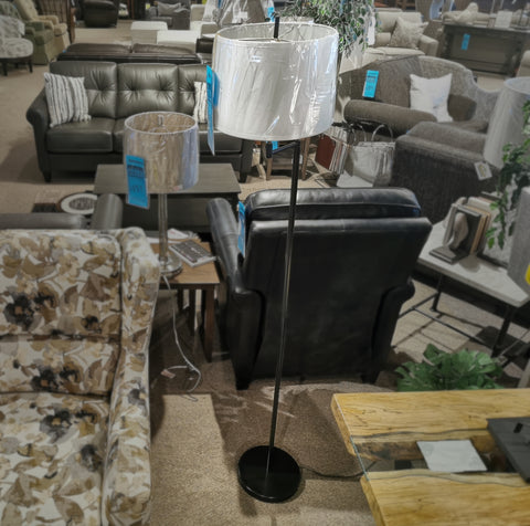 W-1429 Black Swing-Arm Floor Lamp