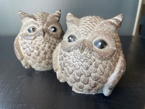 Cement Owl Figures