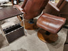 50014 Q14 Leather Swivel Recliner & Ottoman
