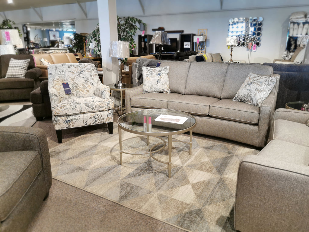 Simmons Flannel Charcoal Sofa Set | Cabinets Matttroy